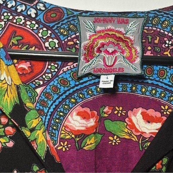 Johnny Was The Janie Favorite Dolman Artsy V-Neck Floral Tee Art To Wear Top Lg - Picture 6 of 14